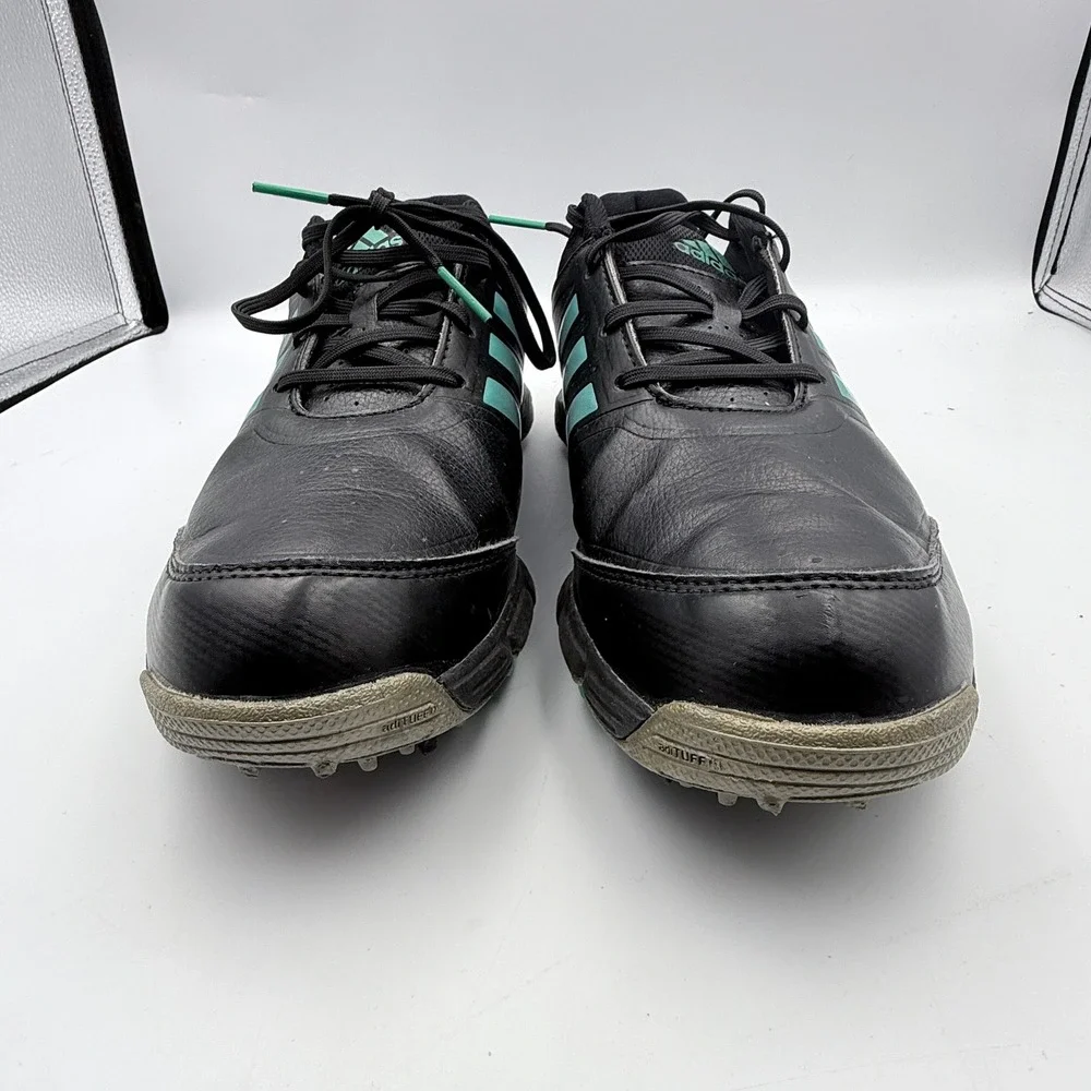 Adidas Adipower Golf Shoes Size 8.5 US Black Teal Spiked Q46904 - Picture 5 of 9